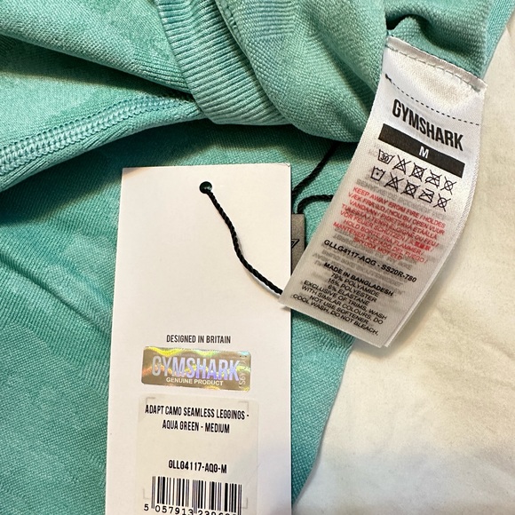 GYMSHARK-  ADAPT CAMO SEAMLESS LEGGINGS -
AQUA GREEN (MEDIUM) - Picture 4 of 5